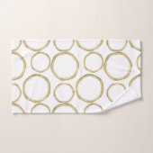 Cercles Dorés Sur Fond Blanc Moderne (Serviette à main)