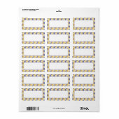 Cercles en Étiquette de adresse violet et jaune (Feuille entière)