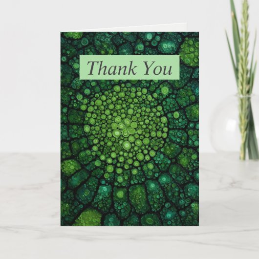 Cercles en nuances de Carte de remerciements vert (Devant)