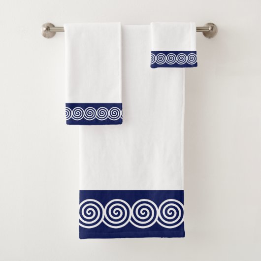 Cercles en spirale abstraits dans un bain bleu mar (En situation)