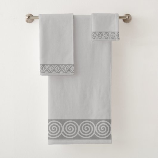 Cercles en spirale abstraits sur bain gris argent  (En situation)