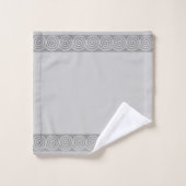 Cercles en spirale abstraits sur bain gris argent  (Gant de toilette)