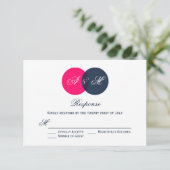 Cercles enchaînés rose et gris Carte RSVP de maria (Debout devant)