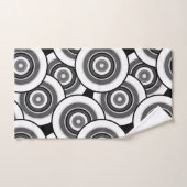Cercles et anneaux quadrillage géométrique noir et (Serviette à main)