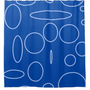 Cercles et boucles sur Rideau de douche bleu