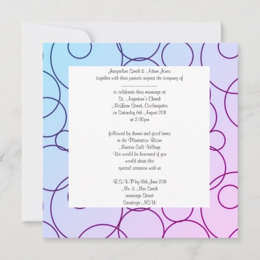 Cercles et bulles faire-part de mariage (Devant)