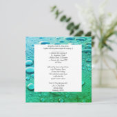 Cercles et bulles faire-part de mariage aqua (Debout devant)