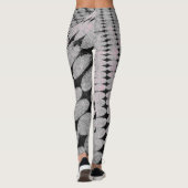 Cercles et diamants Motif Gris Leggings roses (Dos)