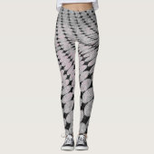Cercles et diamants Motif Gris Leggings roses (Devant)