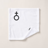 Cercles et Lignes Abstraits Noirs sur Baignoire Bl (Gant de toilette)