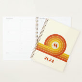 Cercles et lignes de style rétro jaune et orange (Devant avec enveloppe)