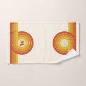 Cercles et lignes de style rétro jaune et orange (Serviette à main)