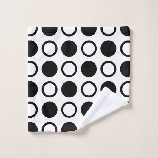 Cercles et pois noirs (Gant de toilette)