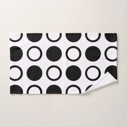 Cercles et pois noirs (Serviette à main)