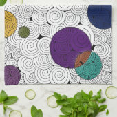 Cercles et tourbillons serviette de cuisine (Plié)