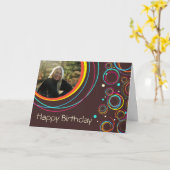 Cercles funky ajouter votre carte d'anniversaire (Fleur jaune)