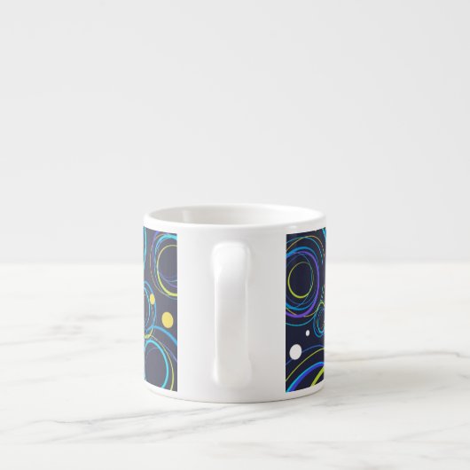 Cercles funky bleu marine espresso mug (Dos)