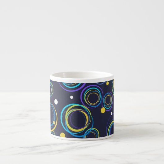 Cercles funky bleu marine espresso mug (Devant)