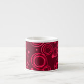 Cercles funky cerise rouge espresso mug (Devant)