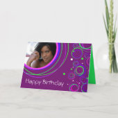 Cercles funky "votre image\" carte d'anniversaire (Devant)