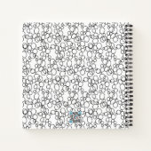 Cercles géométriques blancs noirs Livre d'esquisse (Dos)