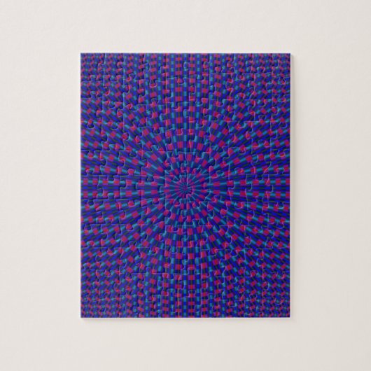 Cercles géométriques bleus et rouges Puzzle (Vertical)