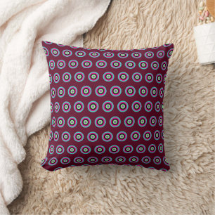 Cercles géométriques Coussin - Couleurs gras et pa