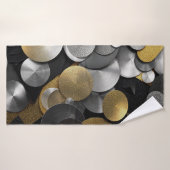 Cercles géométriques modernes en or et argent (Serviette de bain)