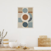 Cercles géométriques Motif Poster Abstrait moderne (Cuisine)