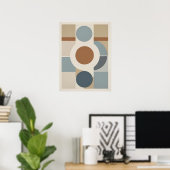 Cercles géométriques Motif Poster Abstrait moderne (Bureau à domicile)