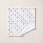 Cercles géométriques Pastel et Motif diamant (Gant de toilette)