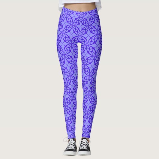 Cercles géométriques violets leggings (Devant)