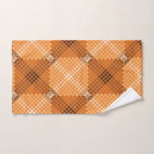 Cercles gris à brun sur orange, formant carré (Serviette à main)