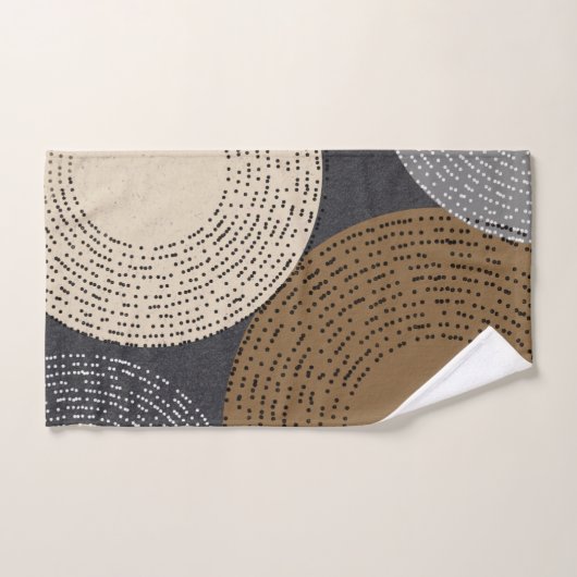 Cercles gris Brown minimalistes (Serviette à main)
