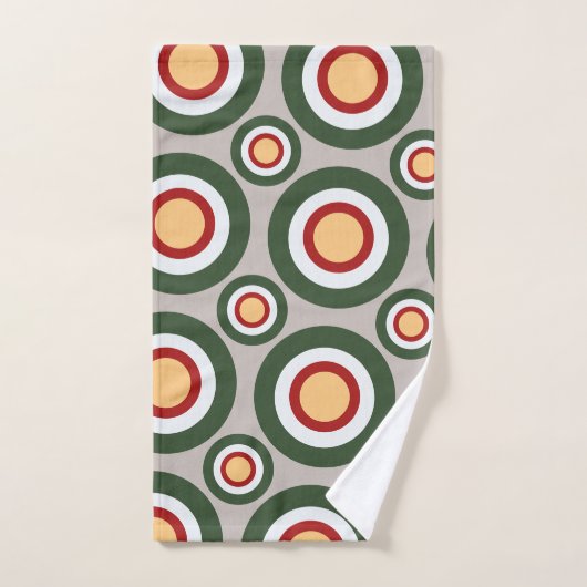 Cercles gris vert Motif minimal (Serviette à main)