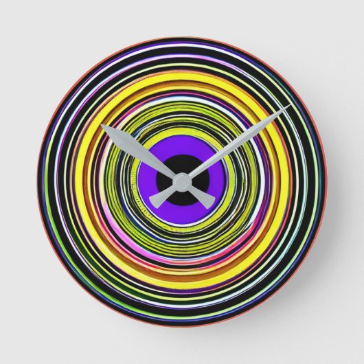 Cercles hypnotiques Horloge ronde (Recto)