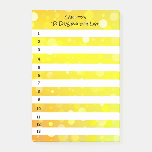 Cercles jaunes Notes post-it noires (Devant)