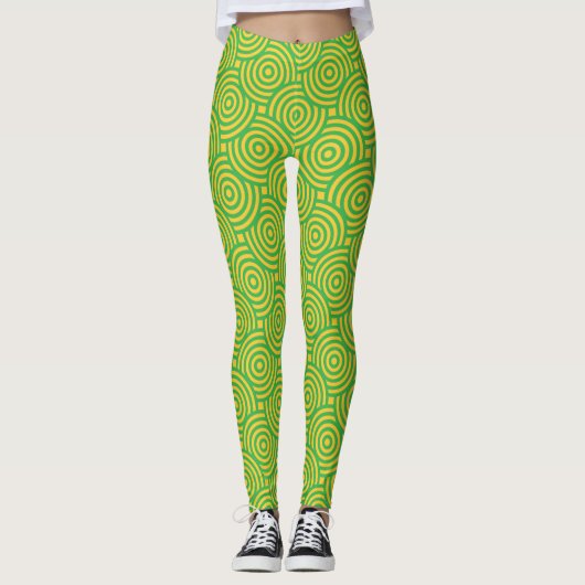 Cercles jaunes verts Leggings (Devant)