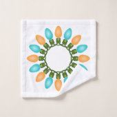 Cercles lumineux de Noël Motif orange et bleu (Gant de toilette)