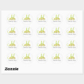 Cercles mariages Monogramme Merci Stickers Vert (Feuille)