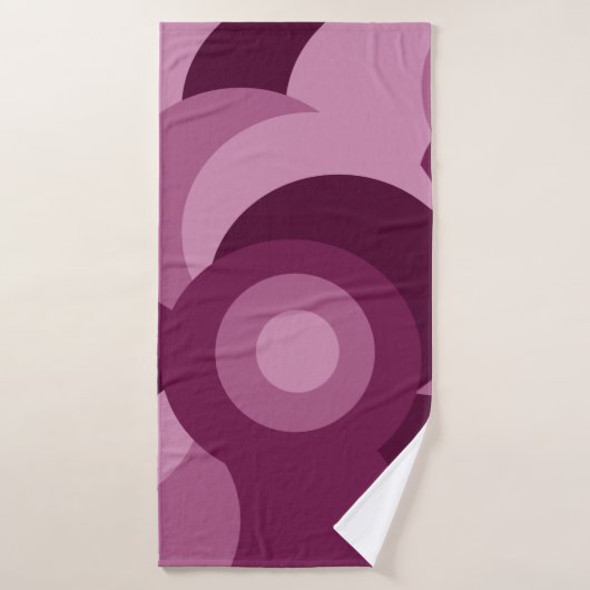 Cercles modernes abstraits rose et violet art (Serviette de bain)