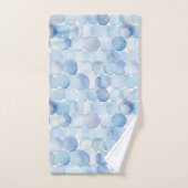 Cercles Modernes Bleu Blanc Aquarelle (Serviette à main)