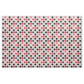 Cercles modernes en rouge noir Points Tissu blanc (Yard)