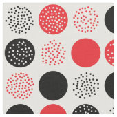 Cercles modernes en rouge noir Points Tissu blanc (Fermer)
