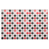 Cercles modernes en rouge noir Points Tissu blanc (Fat Quarter)