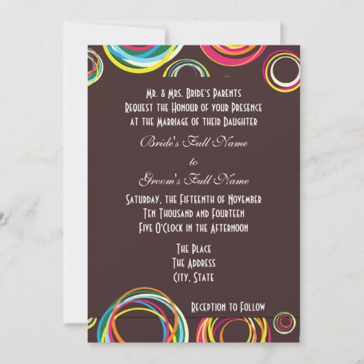 Cercles modernes Invitations de mariage Abstraites (Devant)