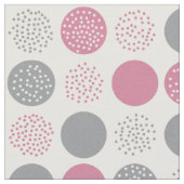 Cercles modernes pointes gris blanc tissu rose (Fermer)