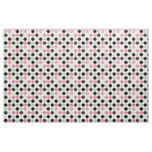 Cercles modernes Points Blanc Black Rose Tissu (Yard)