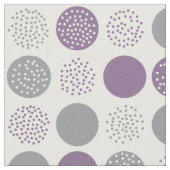 Cercles modernes Points Blanc Gris Plum Tissu (Fermer)