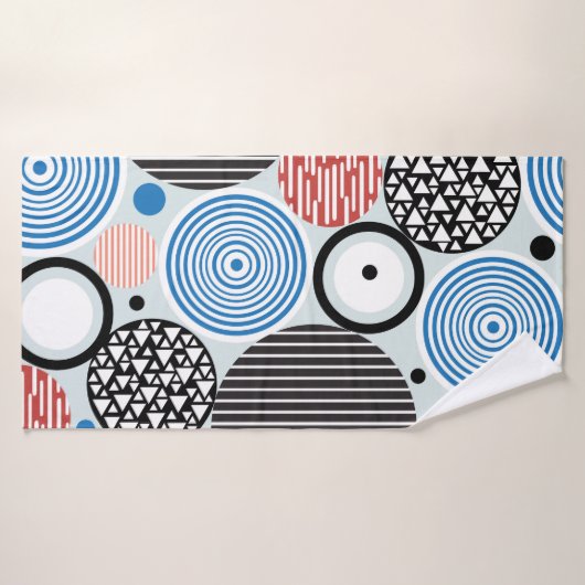 Cercles multicolores, design motif graphique. (Serviette de bain)
